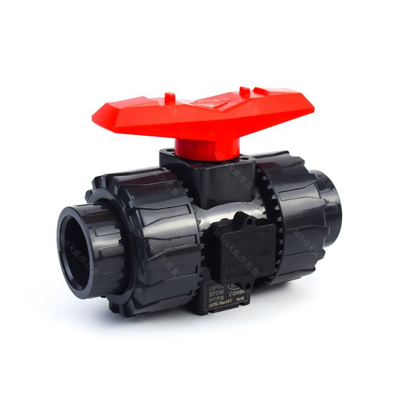 upvc化工级球阀胶粘承插pvc防腐耐酸碱活接开关阀门水处理进口水