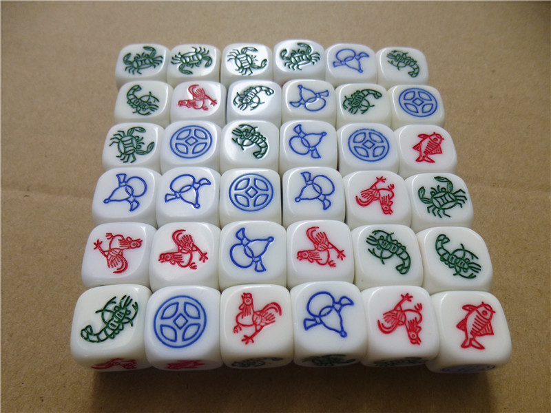 鱼虾骰子蟹色铜钱葫芦蟹鸡1.38厘米1.4厘米1.6厘米色子