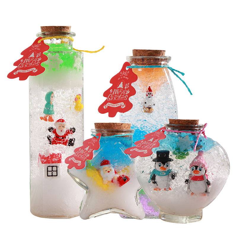 圣诞许愿瓶水晶漂流水宝宝吸水水珠星空空瓶泡大幸运星