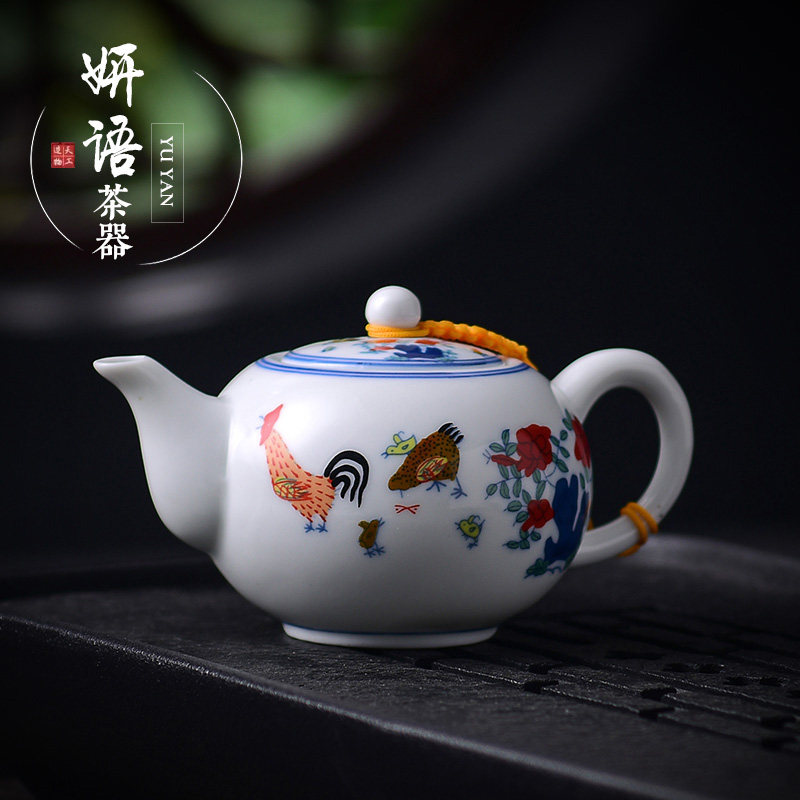 茶具明代成化斗彩鸡缸杯茶壶家用仿古功夫功夫茶茶壶