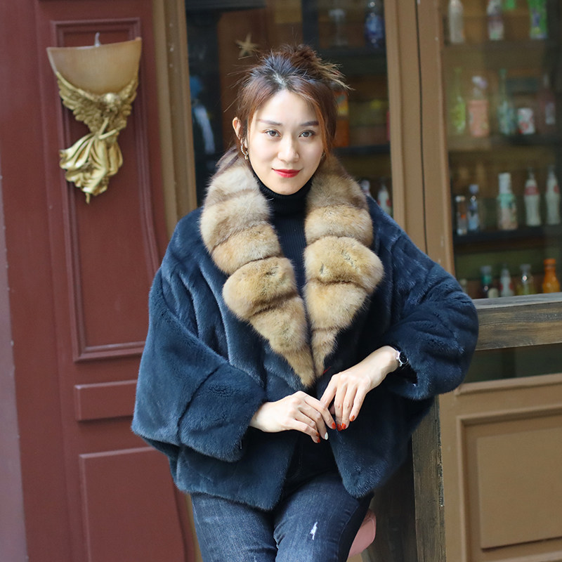 初晓皮草时尚貂皮外套紫貂2020年冬季新款成熟皮草