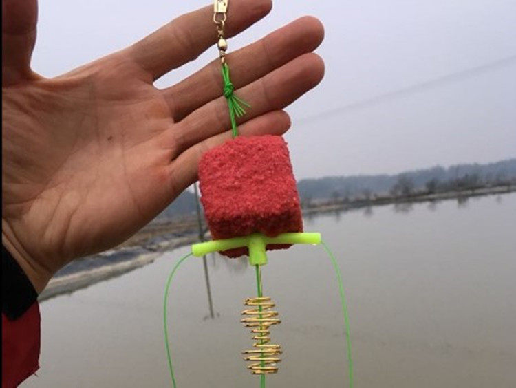 四叉天平扁担鱼钩浮钓鲢鳙钓组方块饵料缠绕鱼钩