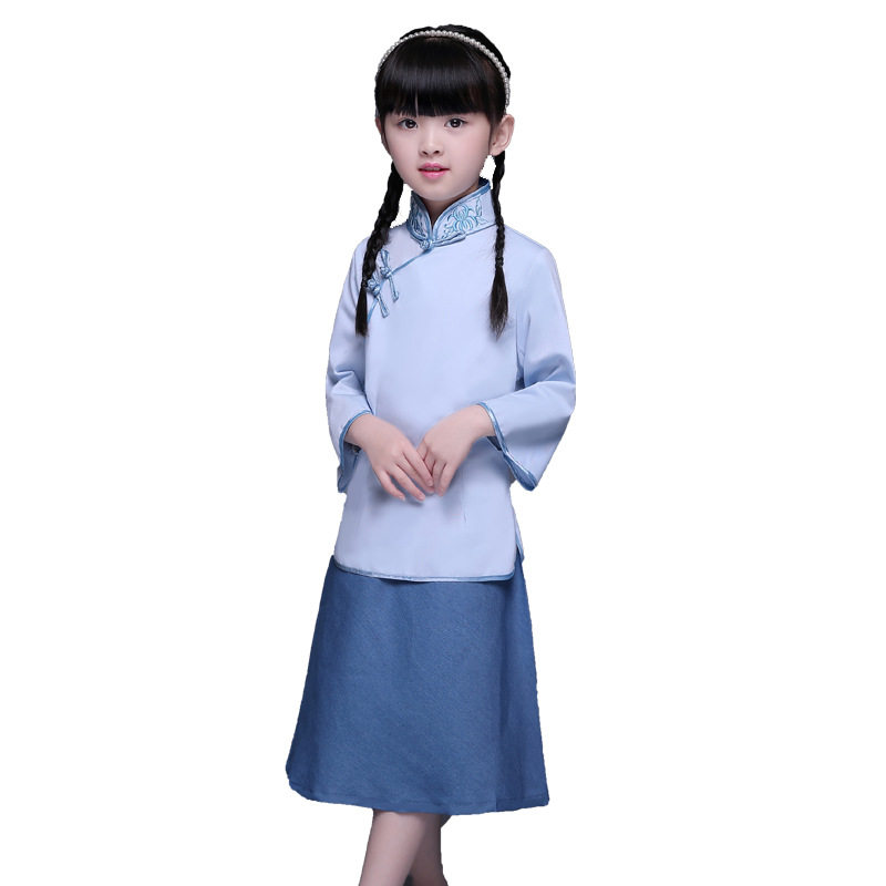 怀旧服装3040年代中山装民国女学生五四青年合唱演出唐装