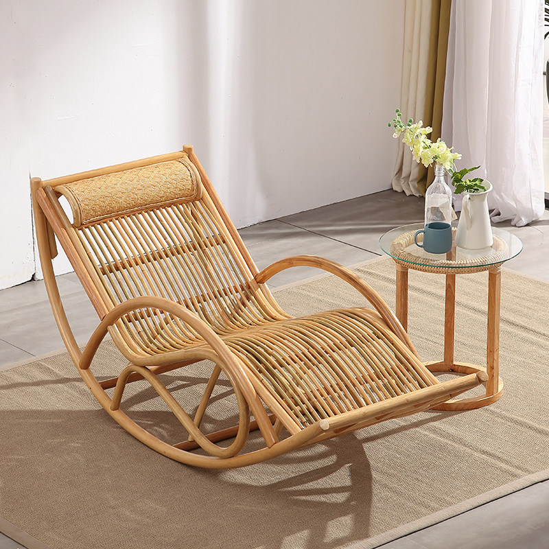 天然藤摇椅大人摇摇椅阳台藤椅家用午睡椅休闲懒人真藤躺椅逍遥椅