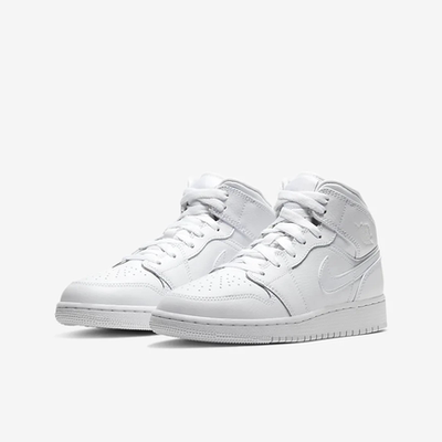 air jordan 1 mid aj1纯白 乔一 中帮女子篮球鞋 554725-126