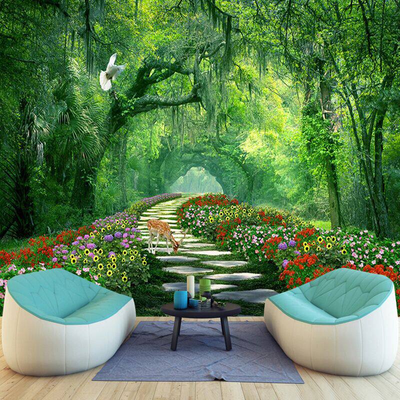 电视背景墙壁纸客厅现代简约5d立体壁画卧室3d影视墙布8d风景墙纸