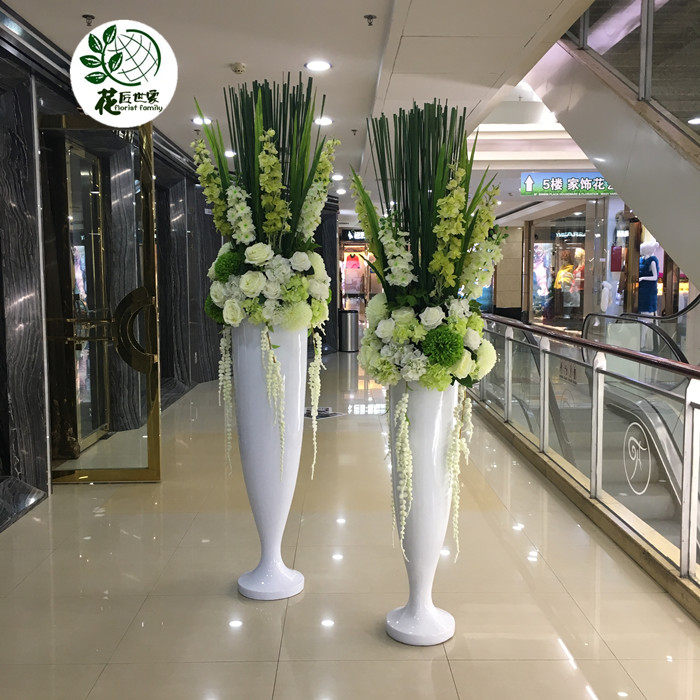 大型商场酒店旋转转门摆花落地组合插花花艺欧式仿真花