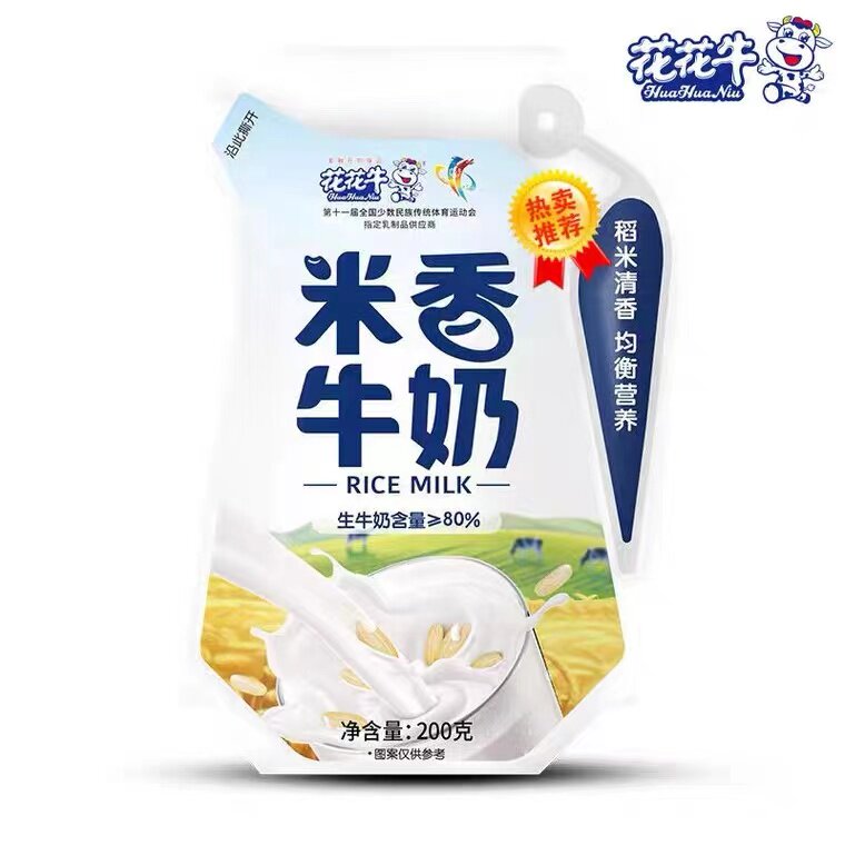花花牛米牛奶200g12袋整箱米香风味稻米清香酸奶
