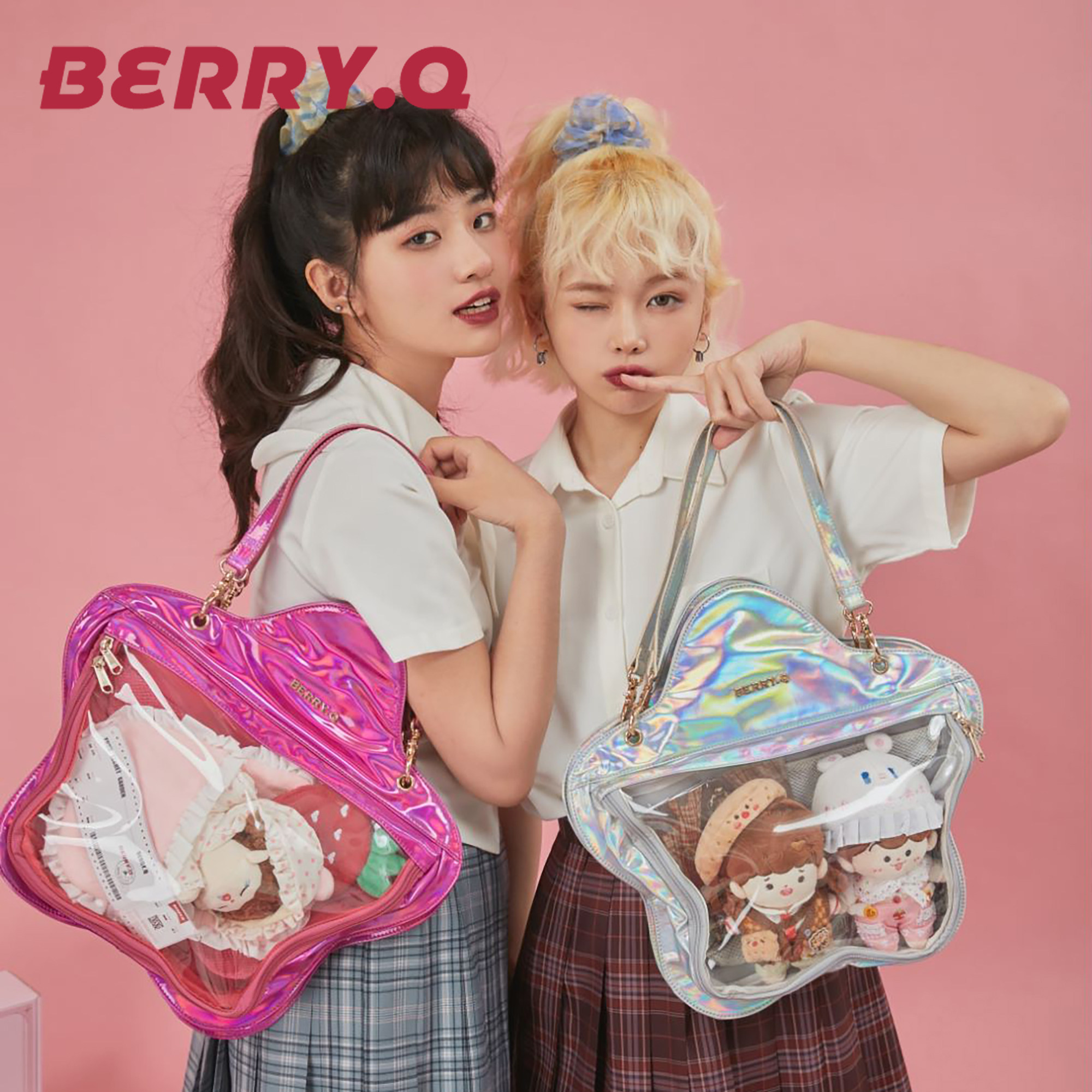 berryq原创创星角痛包五角星lolita透明追星手提斜跨通用款女包