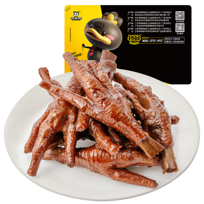 周黑鸭锁鲜凤爪鸡爪210g新鲜散装麻辣小吃零食鸡肉零食