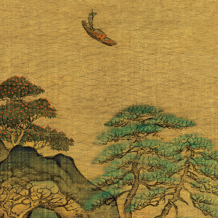 李思训江帆楼阁古代名家国画山水风景挂画高清国画
