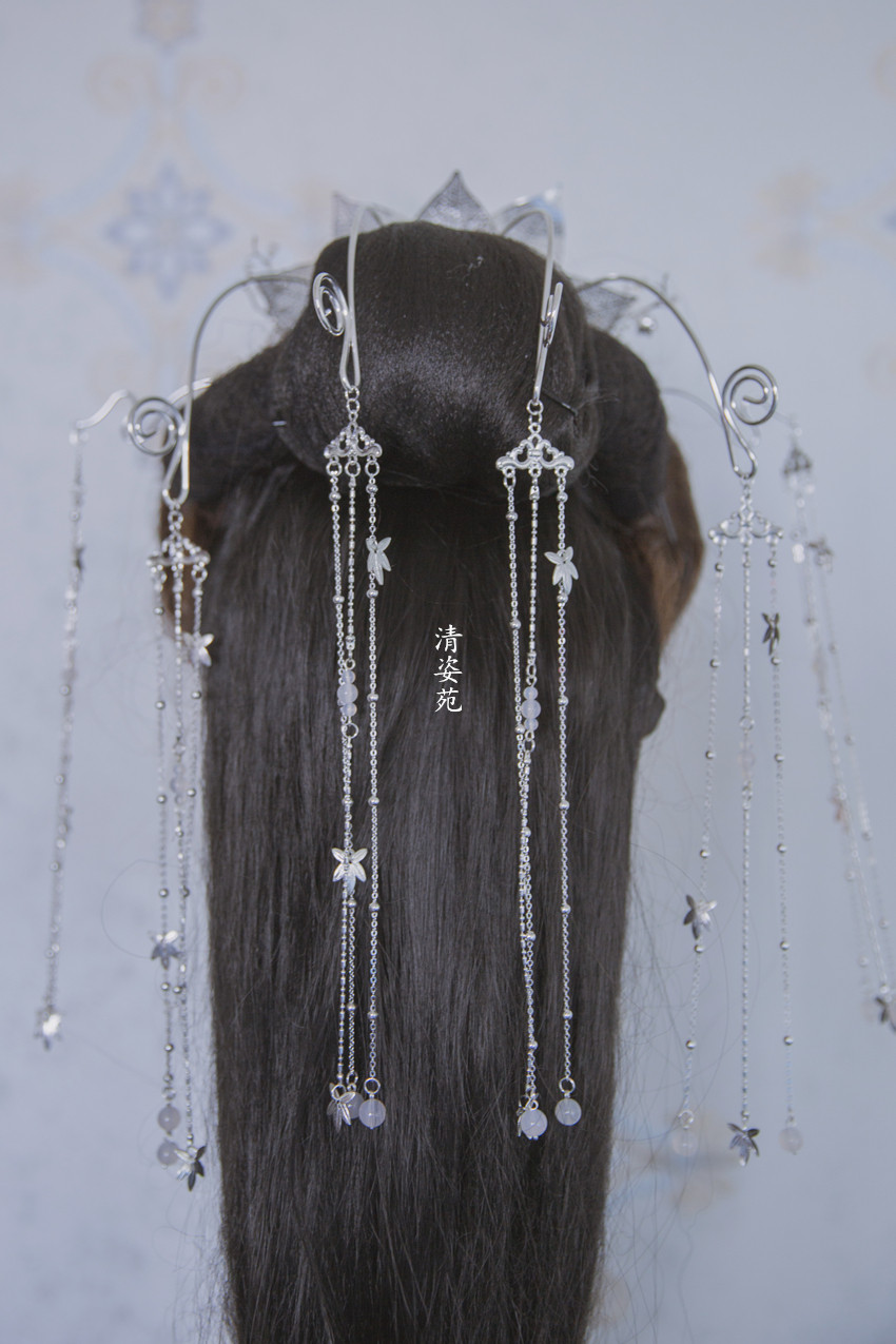 清姿苑原创莲花发冠古风汉服头饰配饰花神冠发簪古装头饰小枫步摇