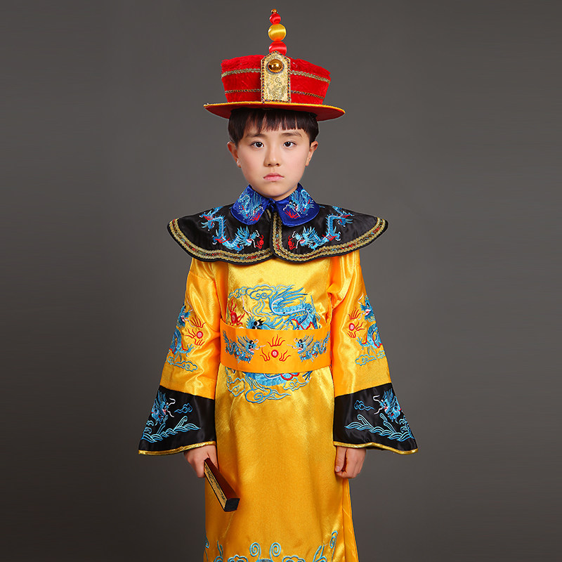儿童古装男太子清朝小皇帝龙袍演出服康熙乾隆皇阿玛刺绣话剧拍戏