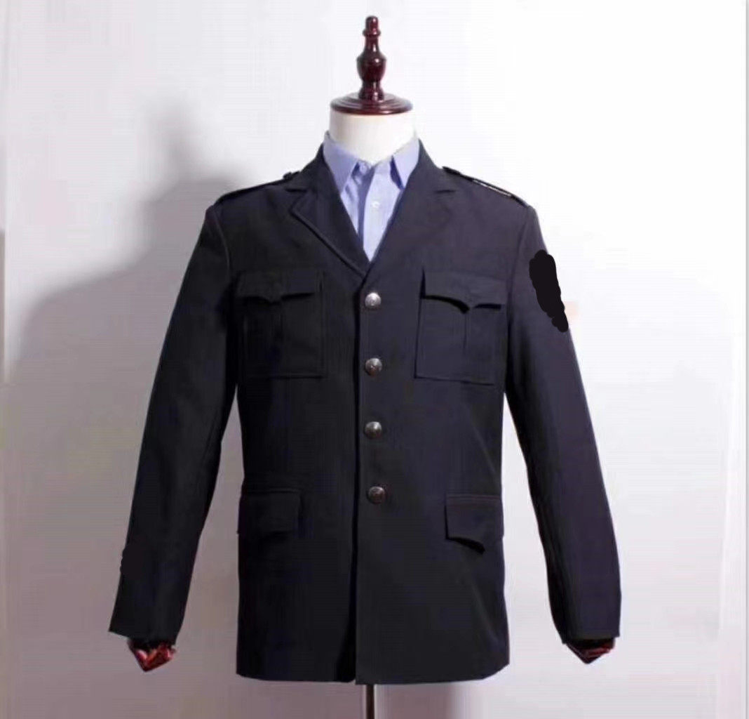 春秋常服正品品藏蓝色藏青青色毛料贡丝男女作训外套