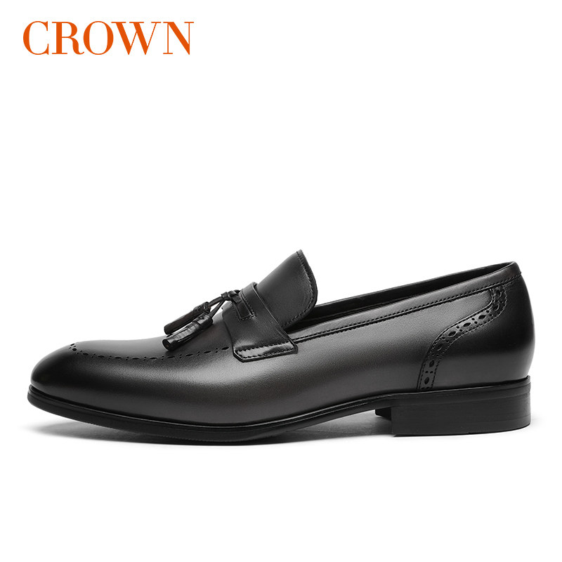 crown皇冠男鞋夏季透气新款乐福鞋男韩版潮头乐福鞋豆豆鞋