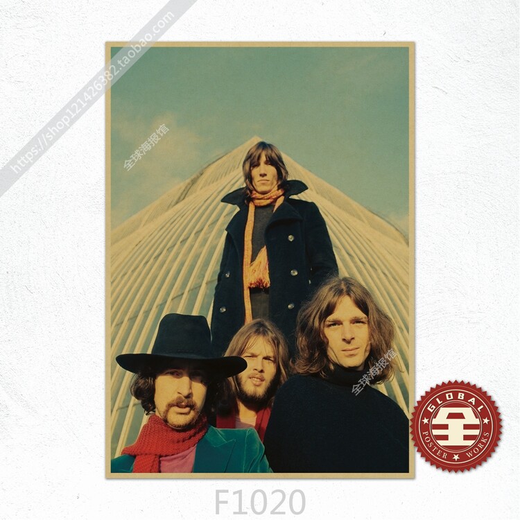 pinkfloyd平克弗洛伊德摇滚乐队牛皮纸海报酒吧琴行宿舍现代装饰画