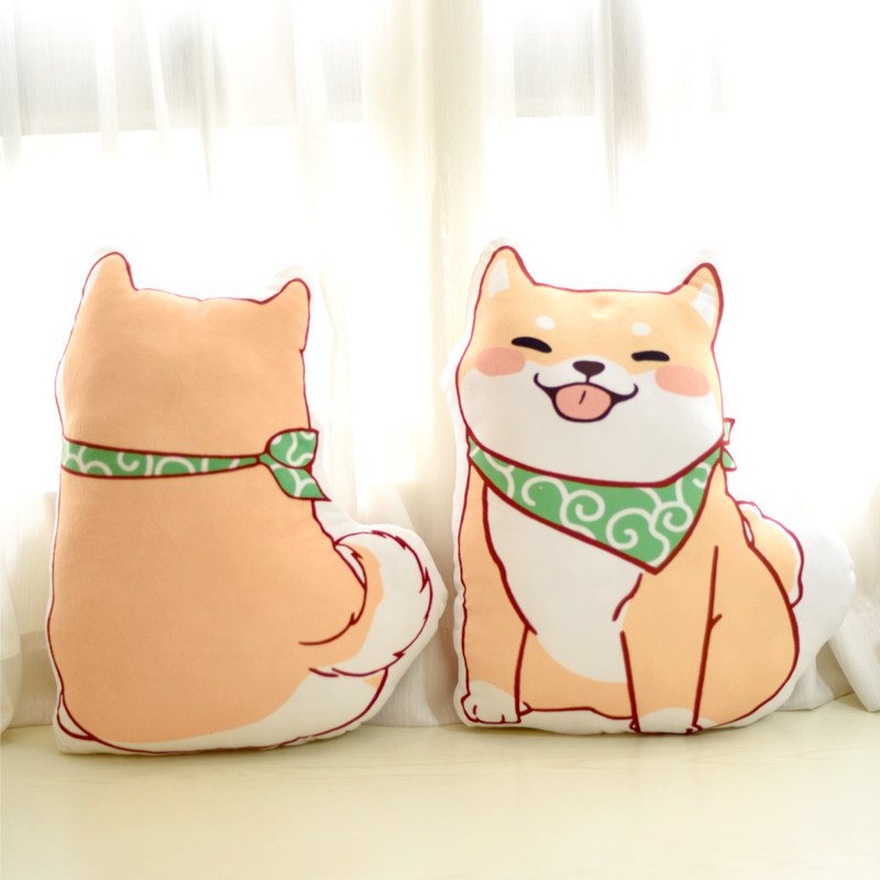 狗年大吉柴犬秋田犬田园家居沙发汽车卧室抱枕靠垫