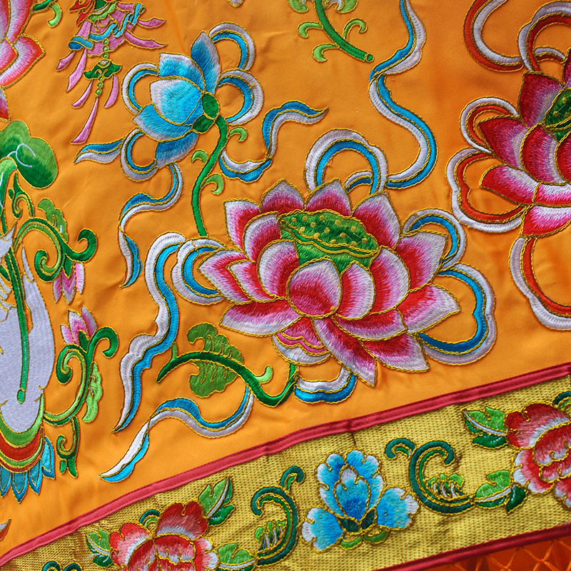 佛教用品可定制绣品寺庙寺院高档装饰佛手莲花幡幢宝盖伞盖华盖