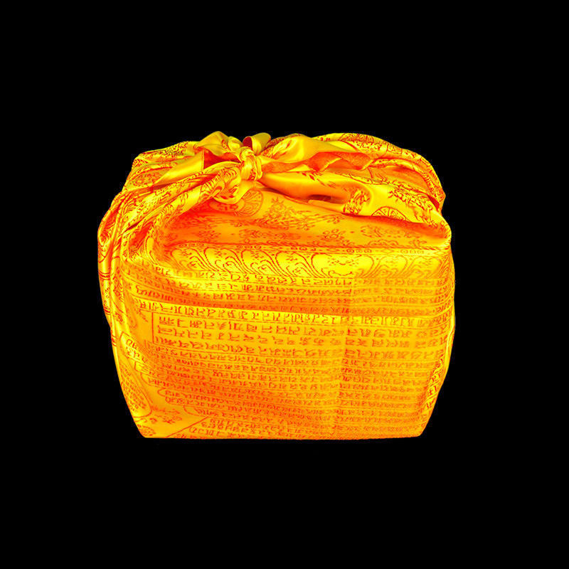 佛教用品 陀罗尼经被绸缎刺绣双面经文 宠物骨灰盒经被往生被单件