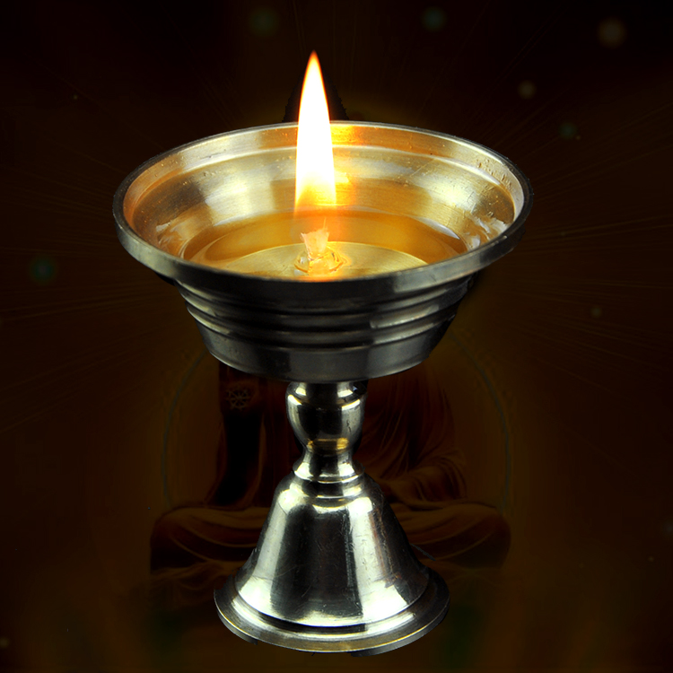 液体酥油灯座 长明灯佛供灯铜油灯 家用油漂油浮如意灯芯供佛灯具