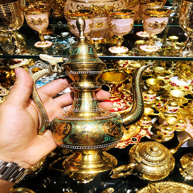 巴基斯坦新品民族特色茶壶手工铜制品大号酒壶促销巴基斯坦特色