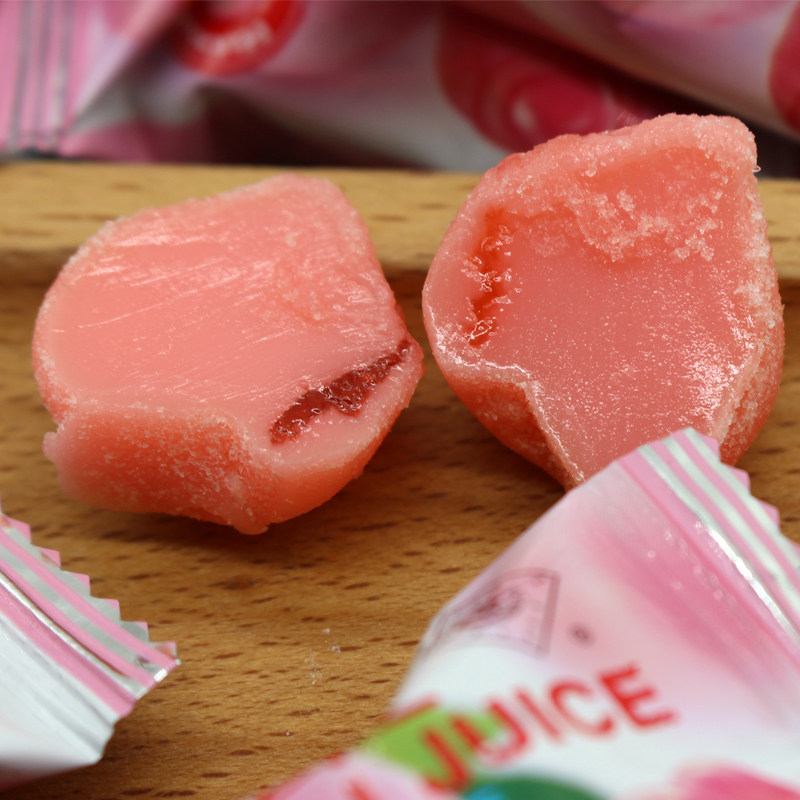 俄罗斯风味水蜜桃果肉夹心果汁软糖橡皮糖喜糖糖果传统糖果