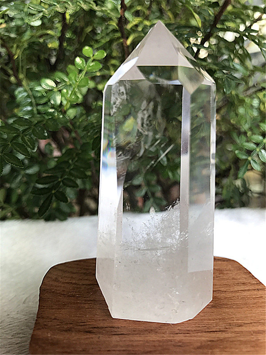 纯天然白水晶柱原石摆件单晶柱消磁净化助学业静心书桌冥想能量石