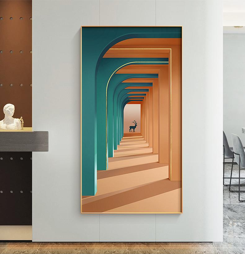 几何延伸北欧现代视觉装饰画建筑艺术艺术客客厅现代装饰画