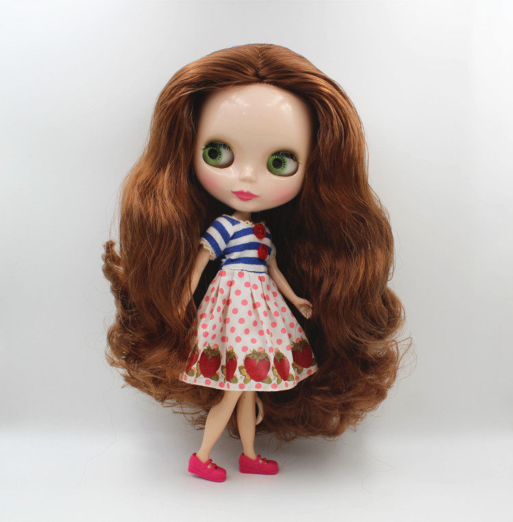 blythe卷发娃娃化妆塑料素体关节小布海中刘海中娃娃