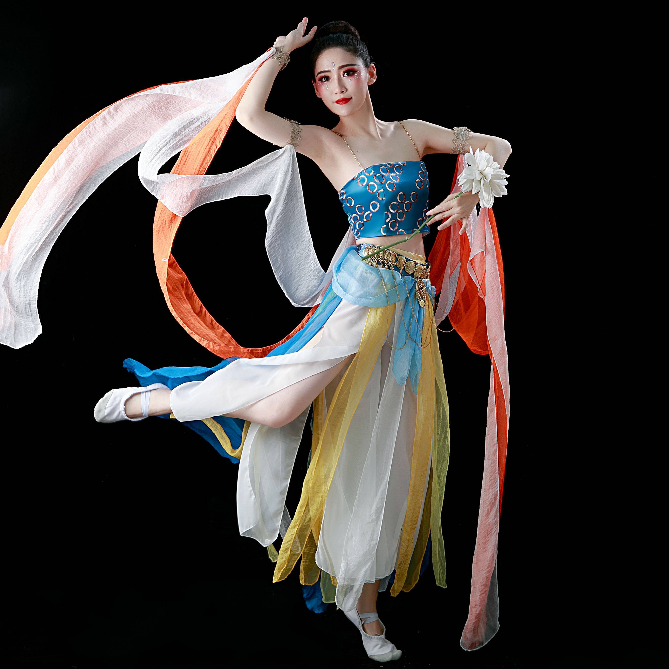 古风汉服飞天敦煌风飘逸仙异域风小橙子古典民族服装