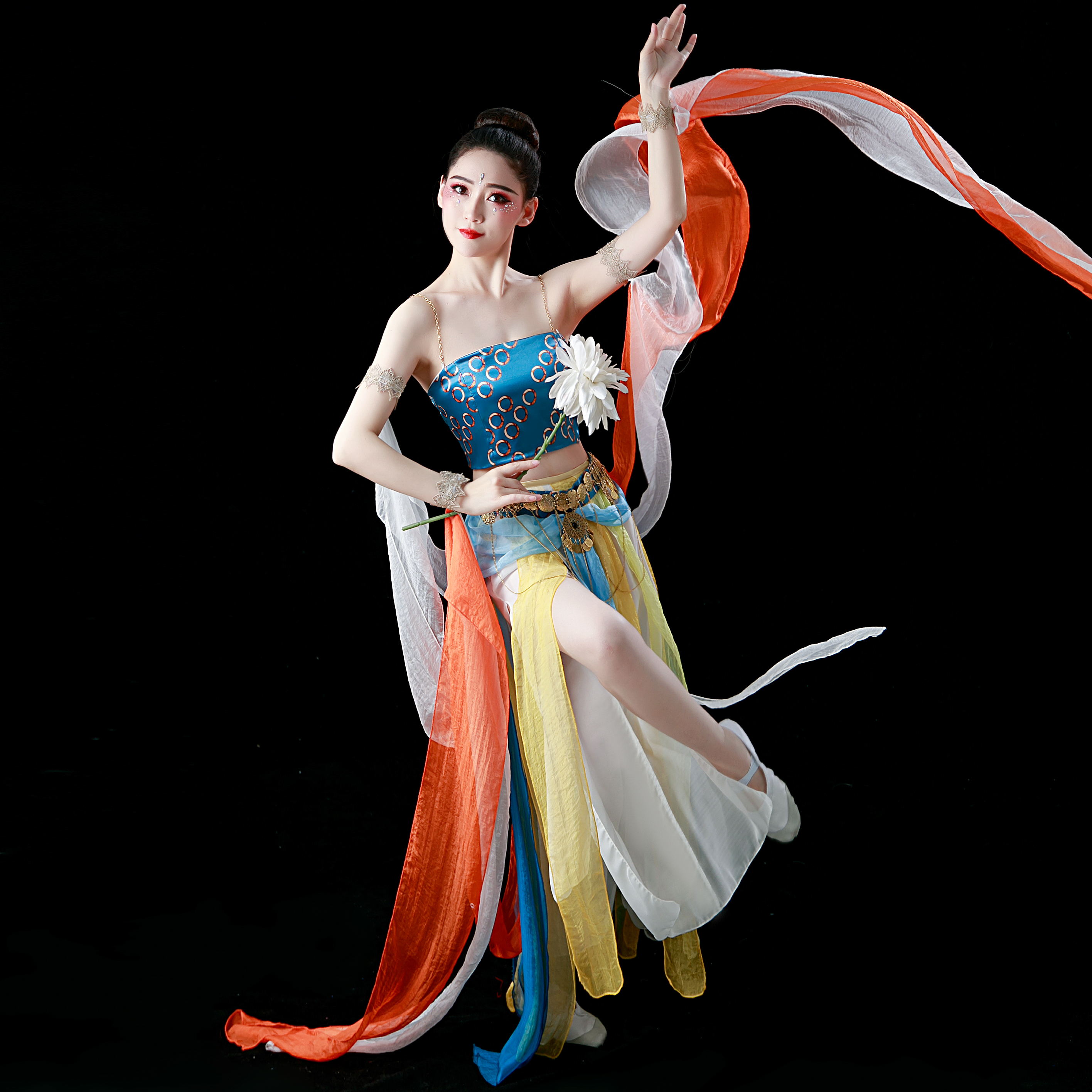 古风汉服飞天敦煌风飘逸仙异域风小橙子古典民族服装