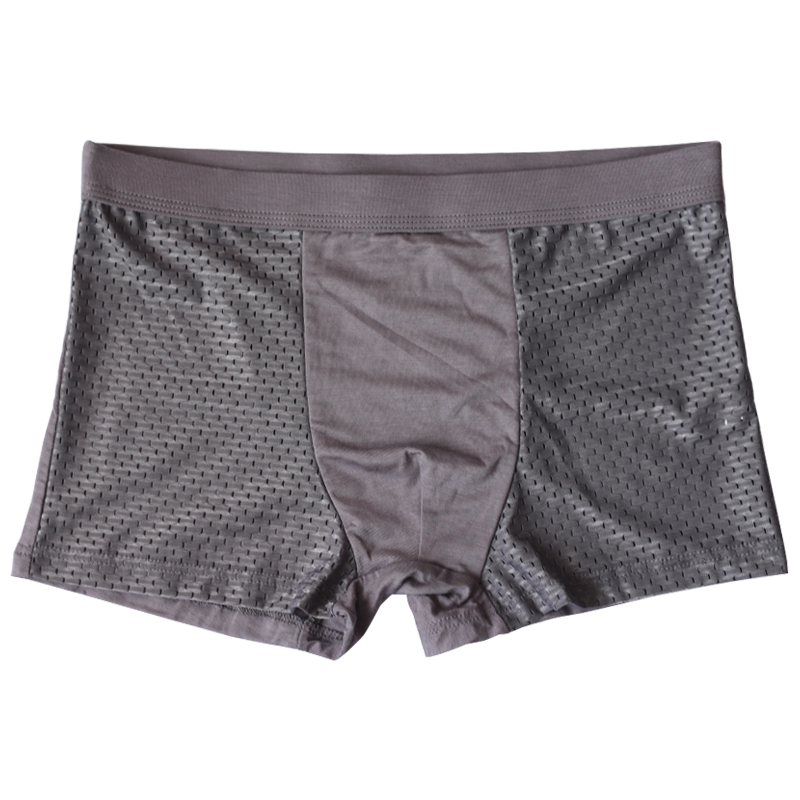 网眼男士内裤冰丝平角裤头莫代尔底裤短裤尺码透气男平角内裤