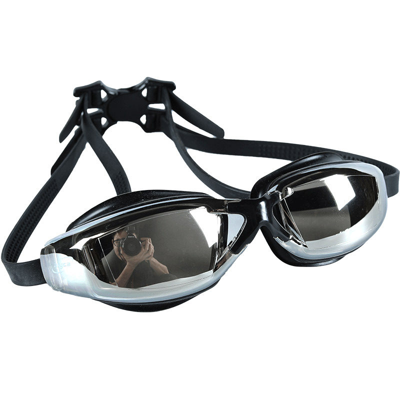 台湾雅丽嘉aryca大框电镀防雾防水游泳镜平光男女游泳成人眼镜_泳镜