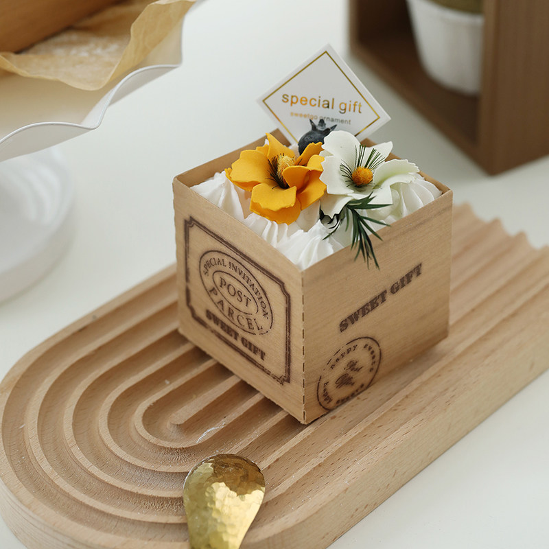 方形纸杯蛋糕森系风格婚礼甜品道具野餐拍摄仿真水果