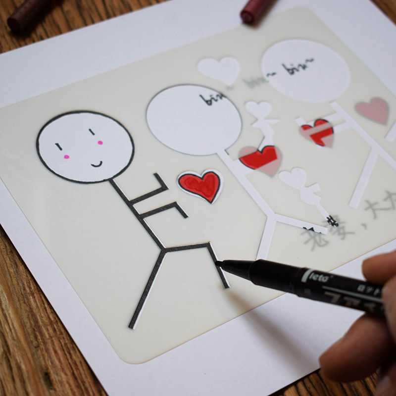 镂空火柴火柴人人物人物画画画神器diy相册绘画相册