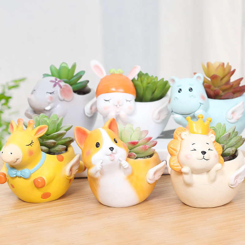 创意可爱卡通动物造型多肉小花花盆小狗柯基花盆