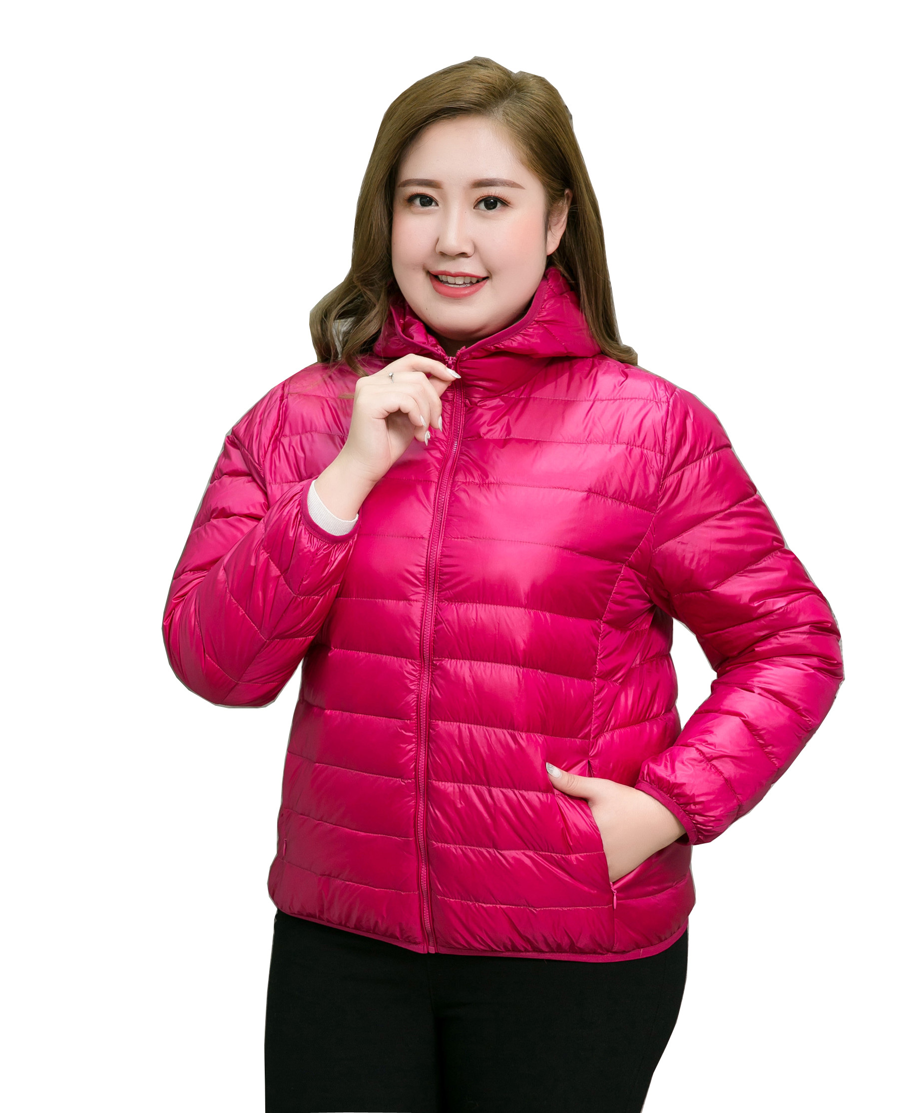 胖妹妹大码羽绒服女薄款轻薄胖mm200斤加肥加大码超薄特大码女装