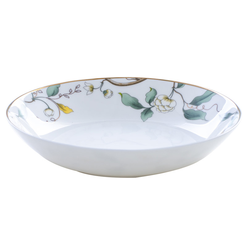 骨瓷盘子菜盘家用8英寸陶瓷汤盘饭盘月光盘平盘盘