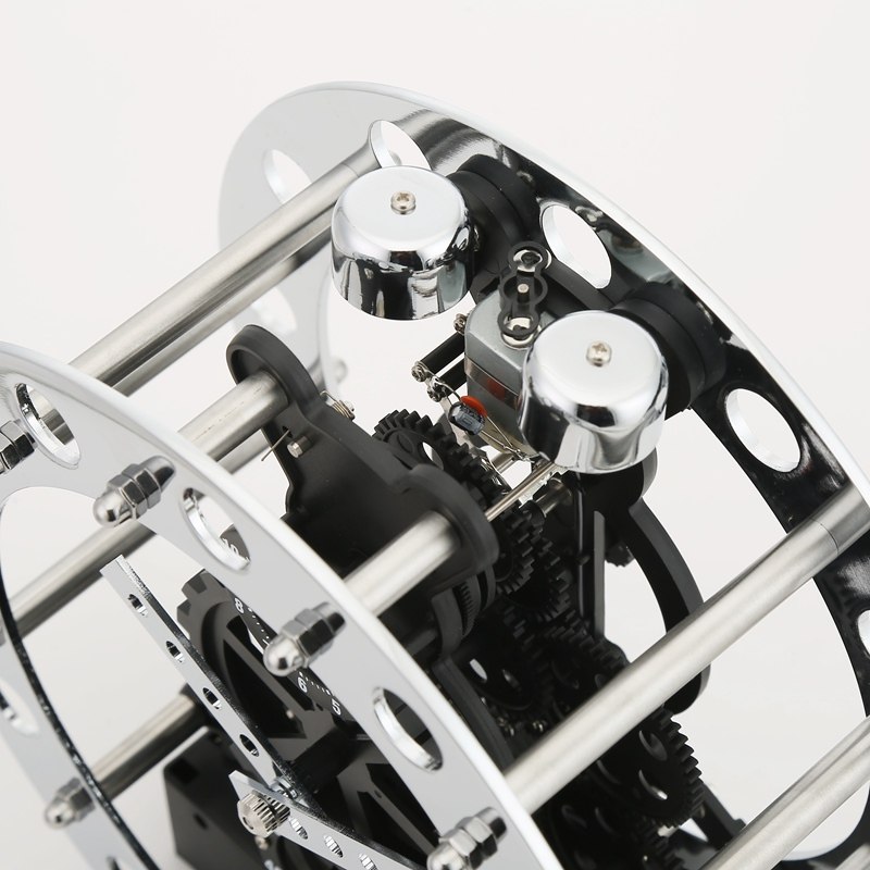 正品齿轮闹钟 齿轮联动 静音运行 客厅书房 动感石英机械创意座钟