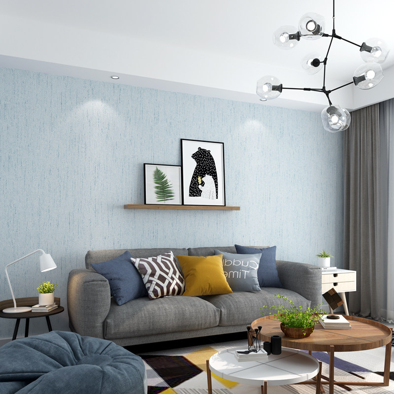 棉麻墙布现代简约无缝素色客厅卧室电视背景墙壁布墙布