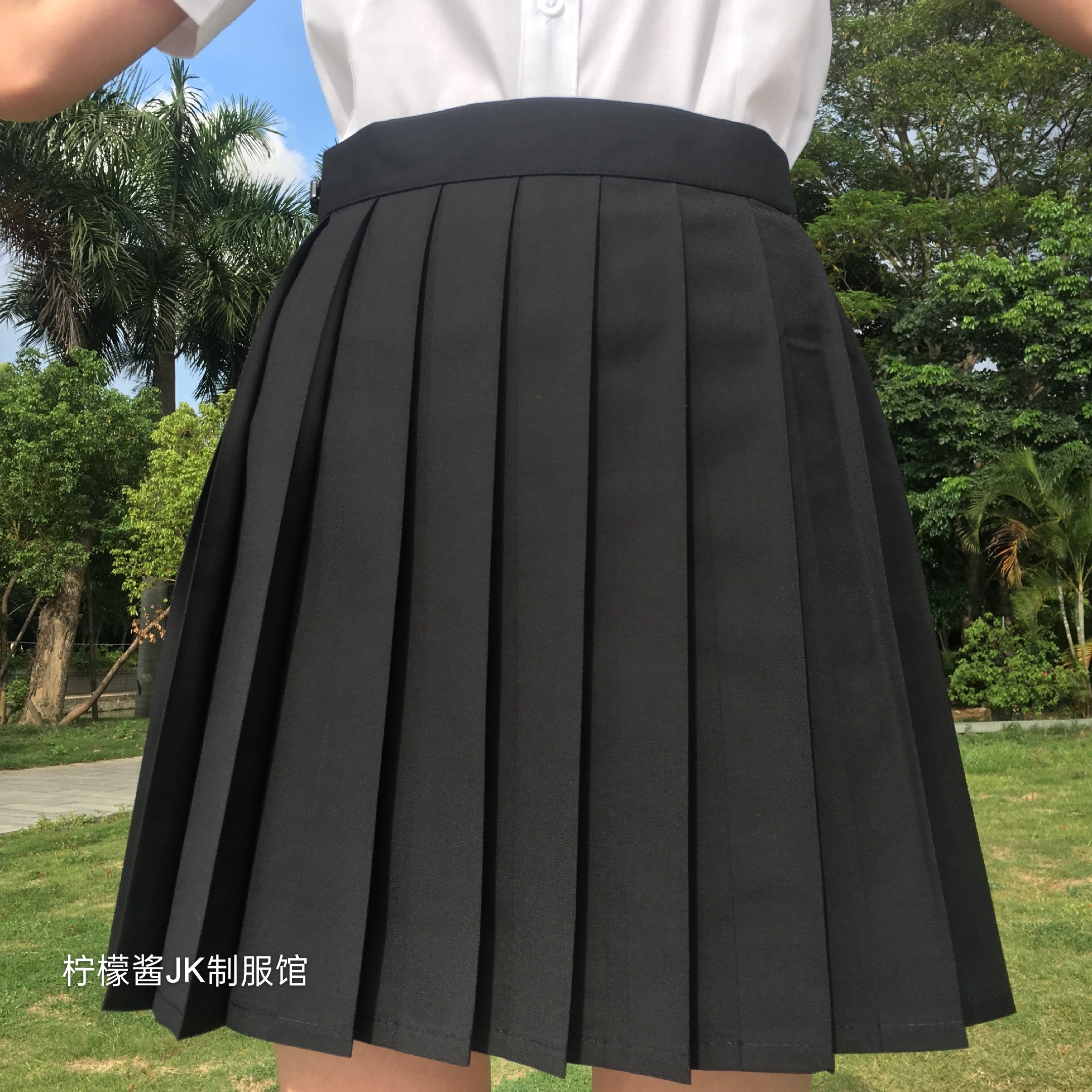 jk制服日系学院纯色百褶裙百搭显瘦短裙女班学生校服