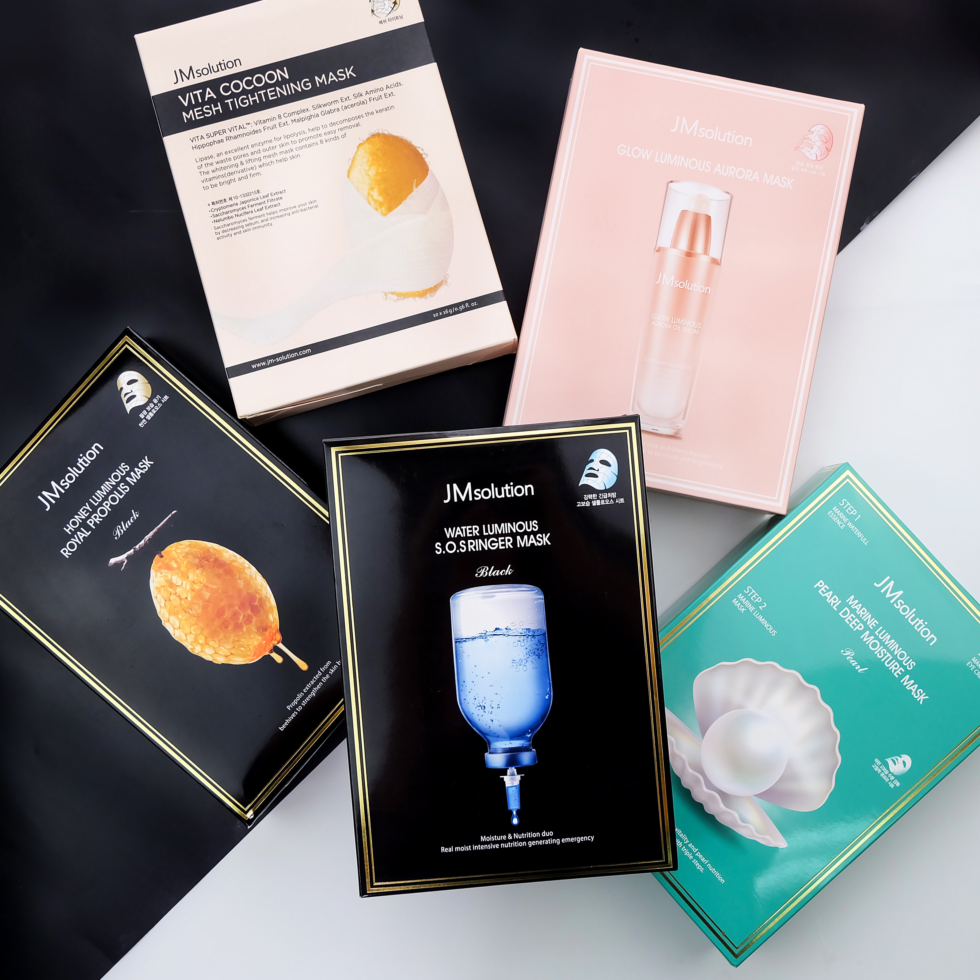 韩国jmsolution蜂蜜大米面膜女jm珍珠三部曲牛油果蚕丝急救盒装