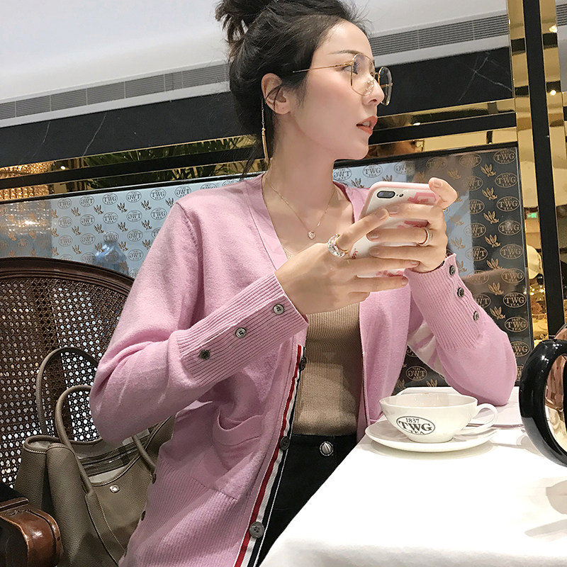 upraise 开衫女新款韩版羊毛毛衣时尚休闲针织衫女装潮流 a1z60