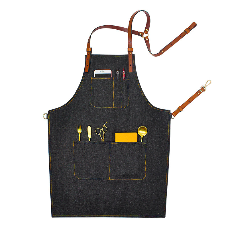 牛仔美发烘焙咖啡酒吧网红同款工作围裙logo围裙