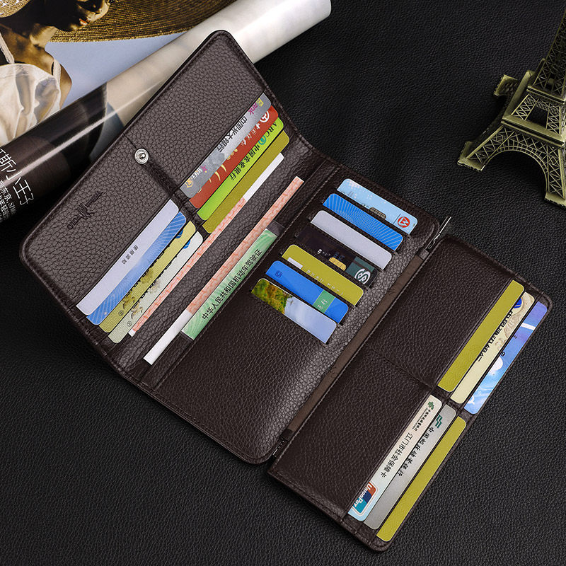 英皇保罗多卡位卡包男真皮牛皮防盗刷钱包信用卡夹大容量银行卡套