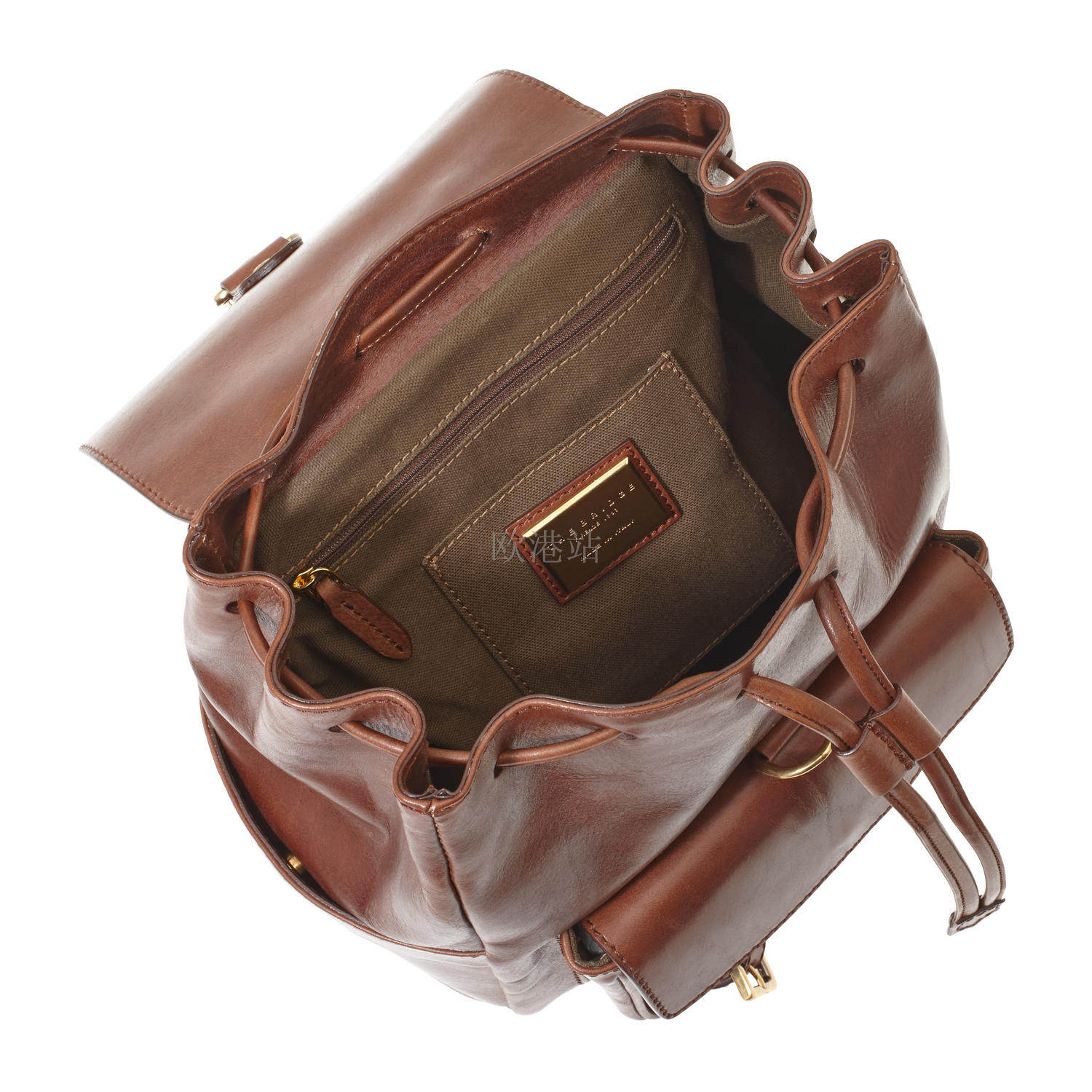 意大利代购thebridge桥牌手工正品真皮双肩背包双肩背包
