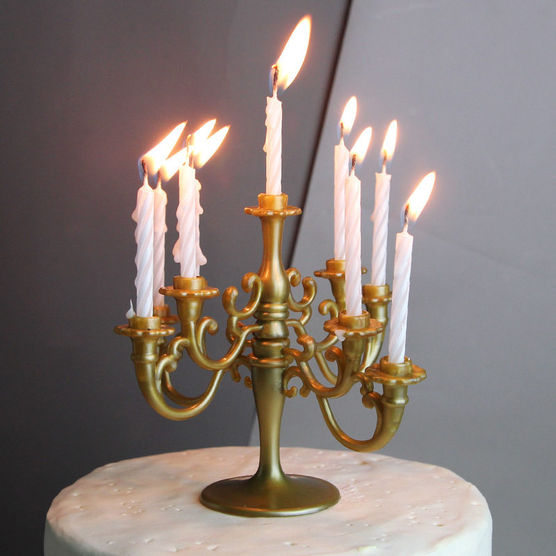 装饰烘焙蛋糕装饰网网红ins复古塑料烛台生日创意礼盒