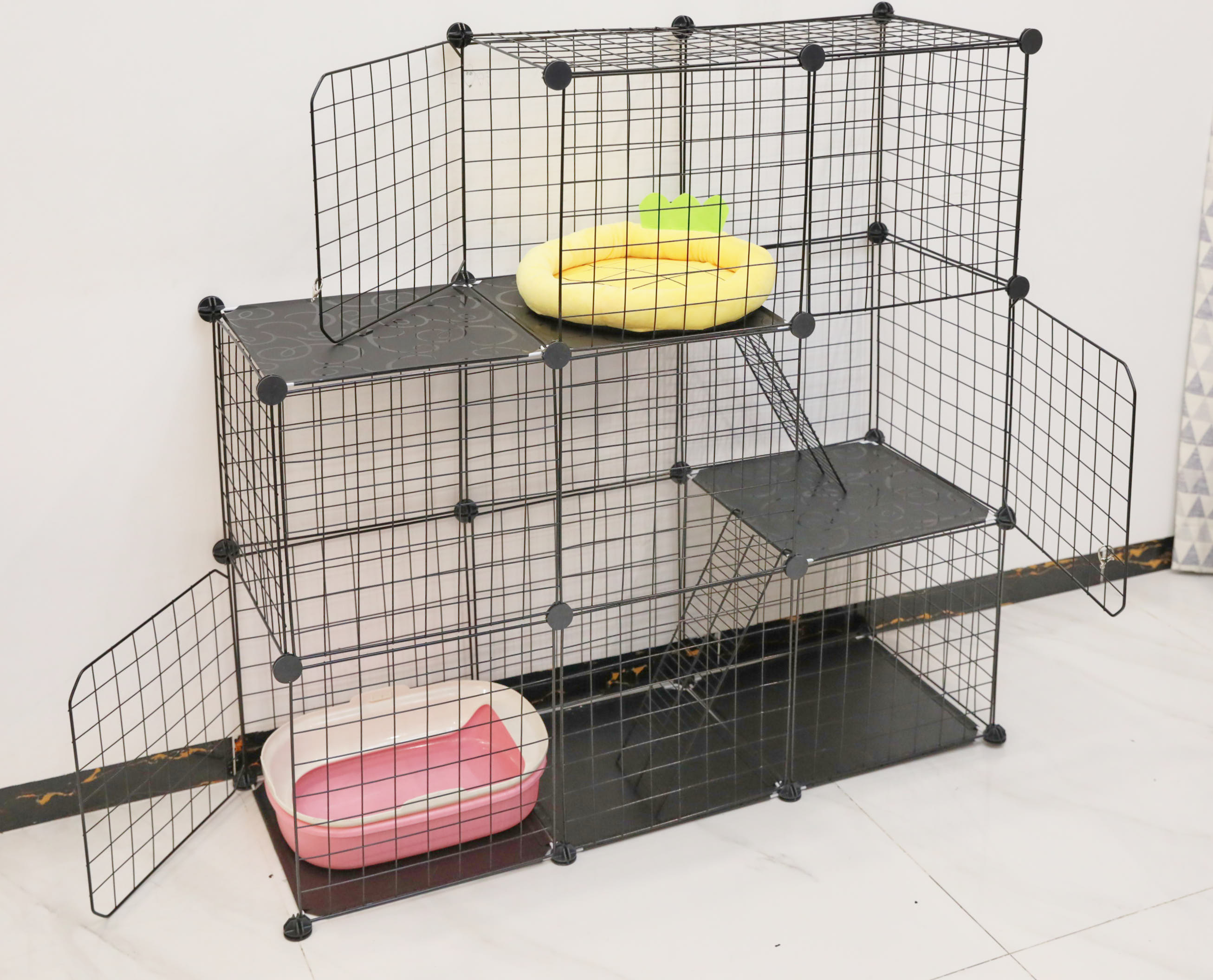 笼子猫笼别墅家用宠物围栏厕所铁网魔片自由狗笼子