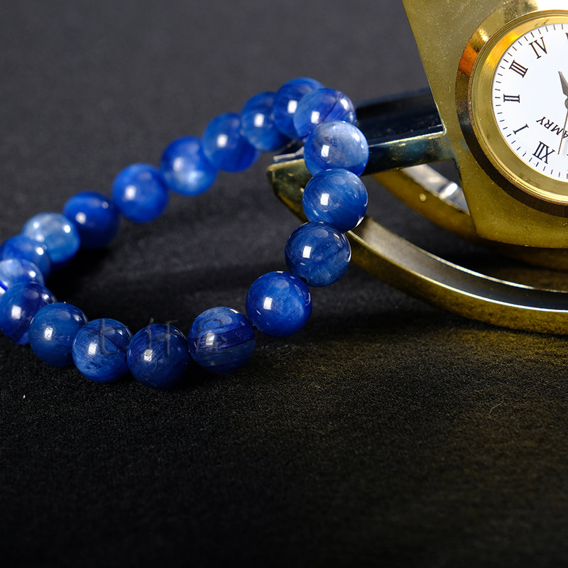 六六六天然蓝晶石手串猫眼宝石蓝色水晶单圈气质招财其它首饰