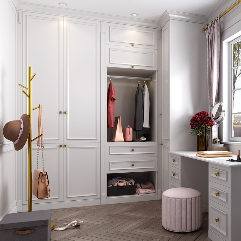 衣柜移门诗尼曼全屋定制卧室走入开门迷你衣帽间定制定制走入式衣柜
